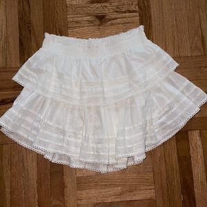 LoveShackFancy white ruffle mini skirt